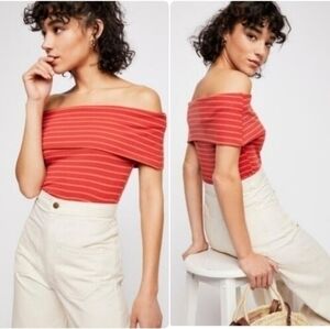 We The Free Melbourne Stripe Off Shoulder Top